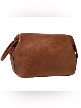 🧳 John Varvatos Brown Dopp Kit Travel Toiletry Bag & Artisan Teal Sample 1.8 ml